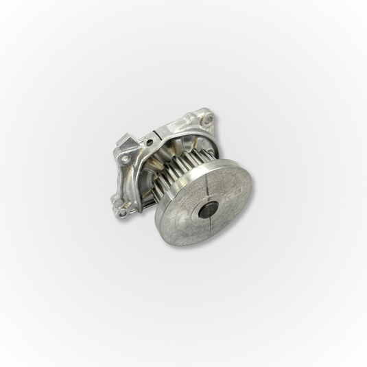A silver Water Pump compatible with the Honda Acty shown from the side