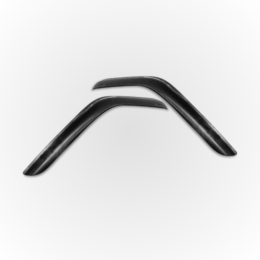 The left and right black weather guards for the Daihatsu Hijet