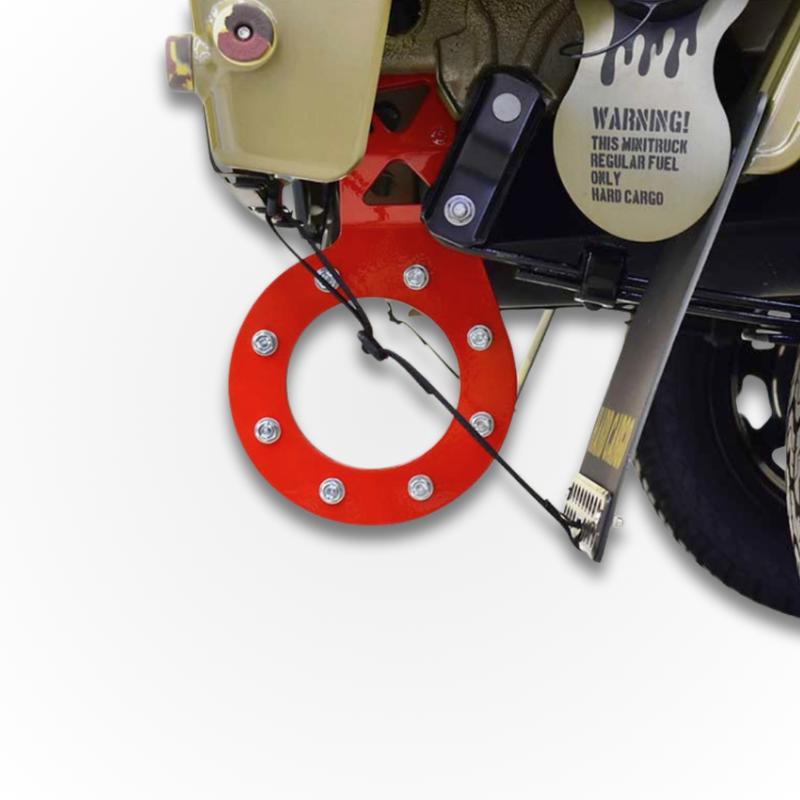 Load image into Gallery viewer, A close up of the red Hard Cargo Big Hook attached to the back of a Hijet
