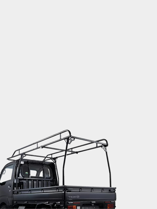 A black Daihatsu Hiejt with an installed Hard Cargo Work Carrier