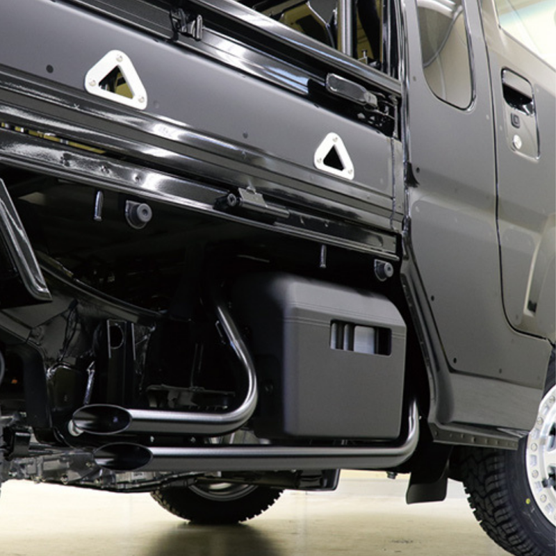 Load image into Gallery viewer, A black Hard Cargo Vtwin Guard shown installed on a black Daihatsu Hijet 
