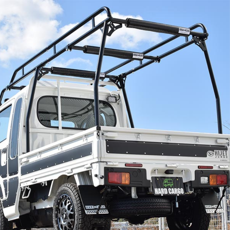 Load image into Gallery viewer, A Hard Cargo Work Carrier shown from behind installed in the back of a white Daihatsu Hijet Jumbo
