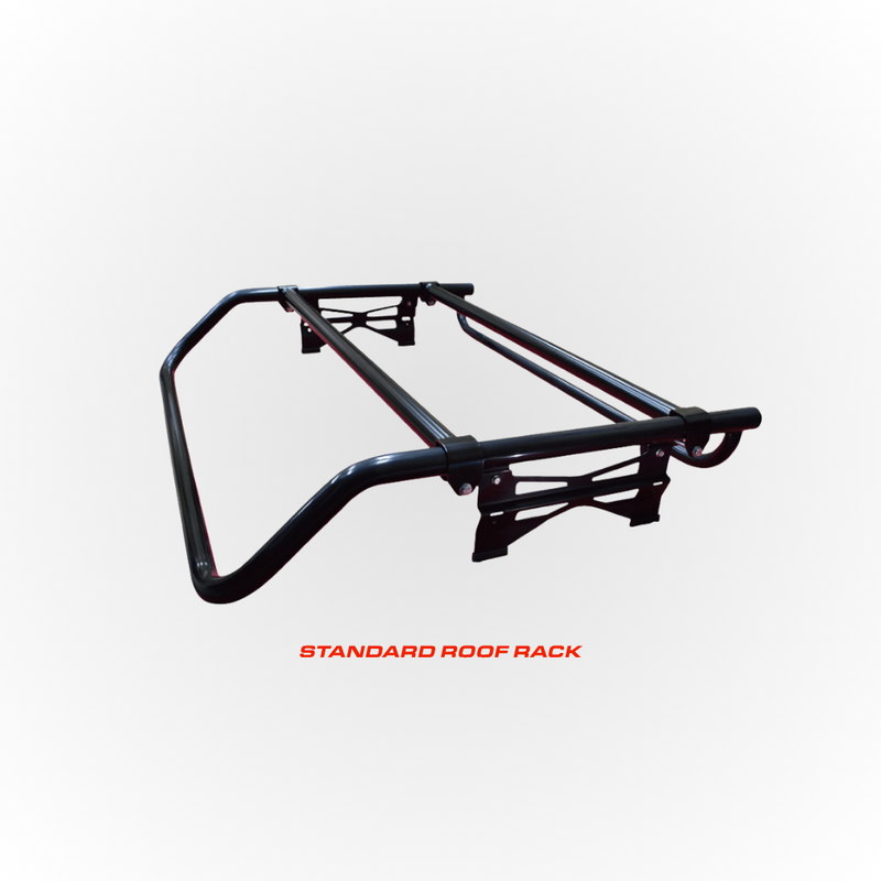 Load image into Gallery viewer, The Standard Hard Cargo Roof Rack for the Daihatsu Hijet shown in black on a white background with text &quot;standard Roof Rack&quot;
