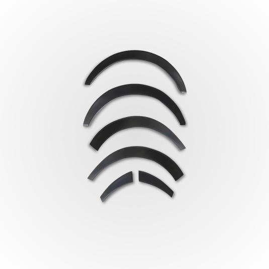 The Davey Motor Group Toyota HiAce Overfenders shown spread out on a white background