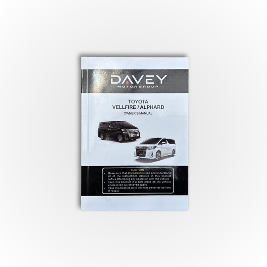 Toyota Vellfire / Alphard Owner's Manual (2018 - Current)